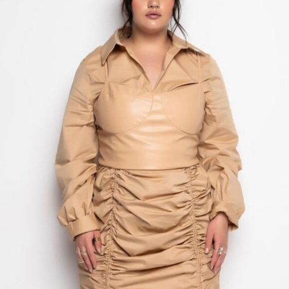 PLUS KEEPING IT TOGETHER LONG SLEEVE MINI RUCHED DRESS ( BRAND NEW !!!! ) - Picture 5 of 6